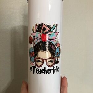 Teacher Life Tumbler with Colorful Design